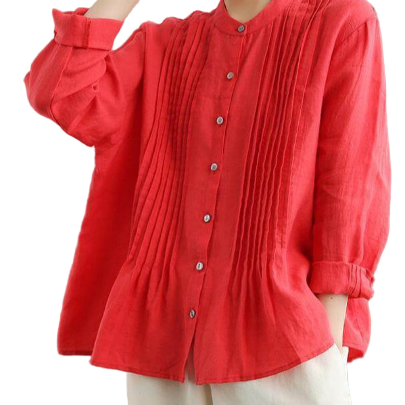 Organic-White-Linen-Shirt-Tunics-Women-Ramie- Blouse-https://daltik.com/