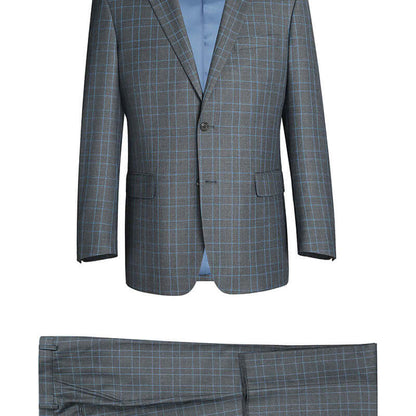 Lozano Collection - Men's 2 Piece Regular Fit Gray Windowpane Suit, available at: https://www.daltik.com/