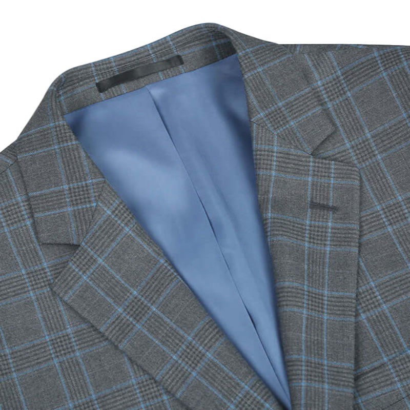 Lozano Collection - Men's 2 Piece Regular Fit Gray Windowpane Suit, available at: https://www.daltik.com/