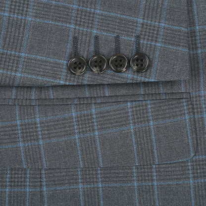 Lozano Collection - Men's 2 Piece Regular Fit Gray Windowpane Suit, available at: https://www.daltik.com/