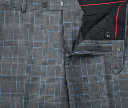 Lozano Collection - Men's 2 Piece Regular Fit Gray Windowpane Suit