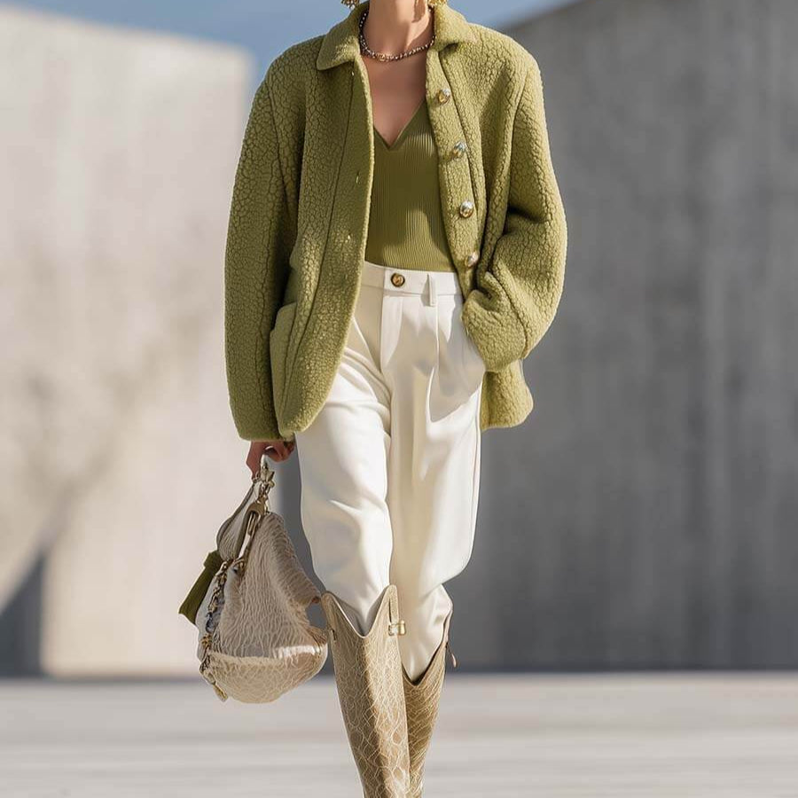 Fashionable_And_Versatile_Fruit_Green_Polar_Fleece_Small_Lapel_Front_Button-Jacket_Coat_4_www.daltik.com