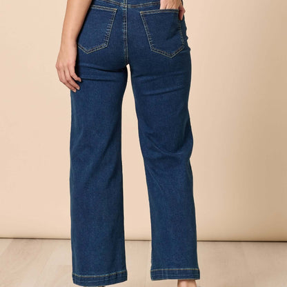Maddy High Rise Wide Leg Jean | Dark Denim, available at: https://www.daltik.com/