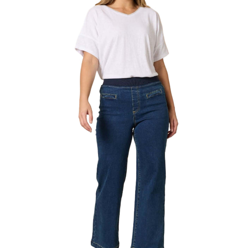 Maddy High Rise Wide Leg Jean | Dark Denim, available at: https://www.rekoid
.com/