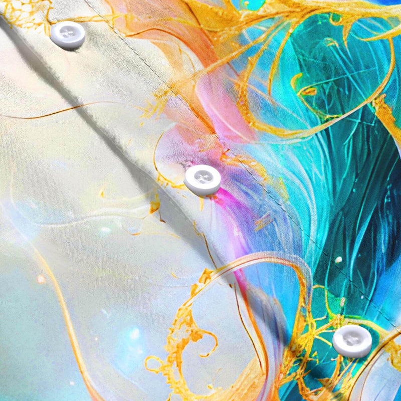 Molten Gold Fluid Art Men's Pocket Short Sleeve Shirts, available at: https://www.daltik.com/