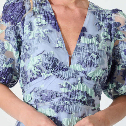 Opulence_Midi_Dress_In_Blue_-_Floral_Organza_Jacquard_4_www.daltik.com