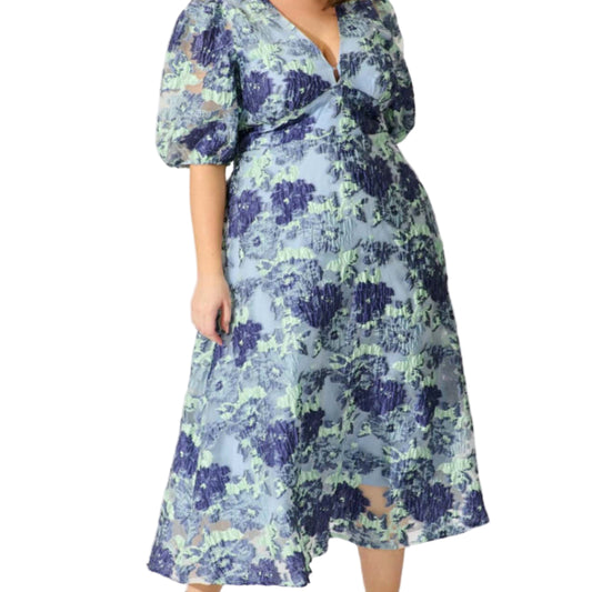 Opulence_Midi_Dress_In_Blue_-_Floral_Organza_Jacquard_7_www.rekoid
.com