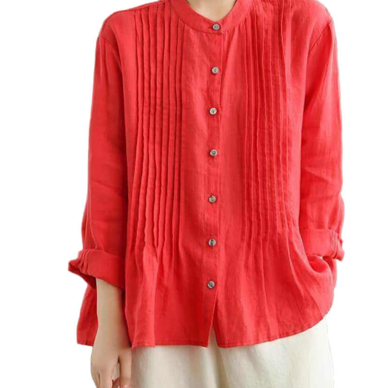 Organic-White-Linen-Shirt-Tunics-Women-Ramie- Blouse-https://daltik.com/