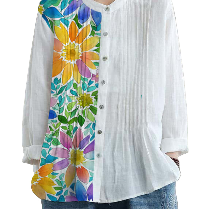 Organic-White-Linen-Shirt-Tunics-Women-Ramie- Blouse-https://daltik.com/