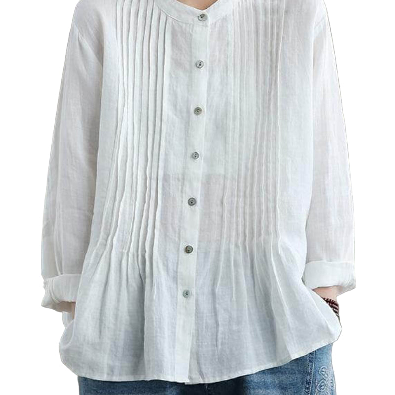 Organic-White-Linen-Shirt-Tunics-Women-Ramie- Blouse-https://daltik.com/