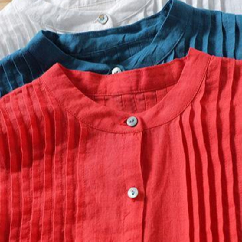 Organic-White-Linen-Shirt-Tunics-Women-Ramie- Blouse-https://daltik.com/