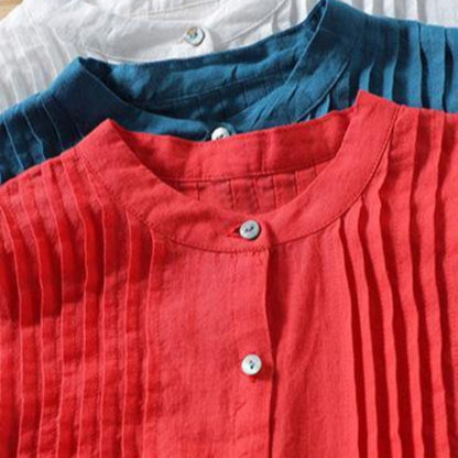 Organic-White-Linen-Shirt-Tunics-Women-Ramie- Blouse-https://daltik.com/