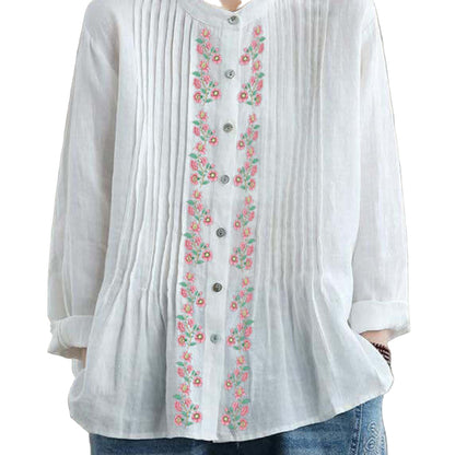 Organic-White-Linen-Shirt-Tunics-Women-Ramie- Blouse-https://daltik.com/
