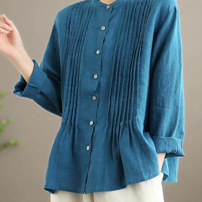 Organic-White-Linen-Shirt-Tunics-Women-Ramie- Blouse-https://daltik.com/