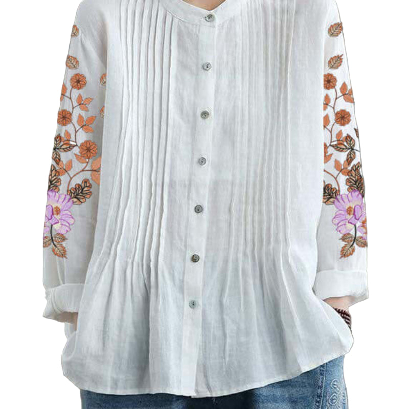 Organic-White-Linen-Shirt-Tunics-Women-Ramie- Blouse-https://daltik.com/