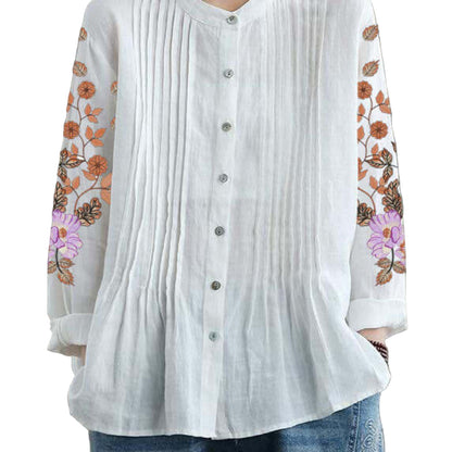 Organic-White-Linen-Shirt-Tunics-Women-Ramie- Blouse-https://daltik.com/