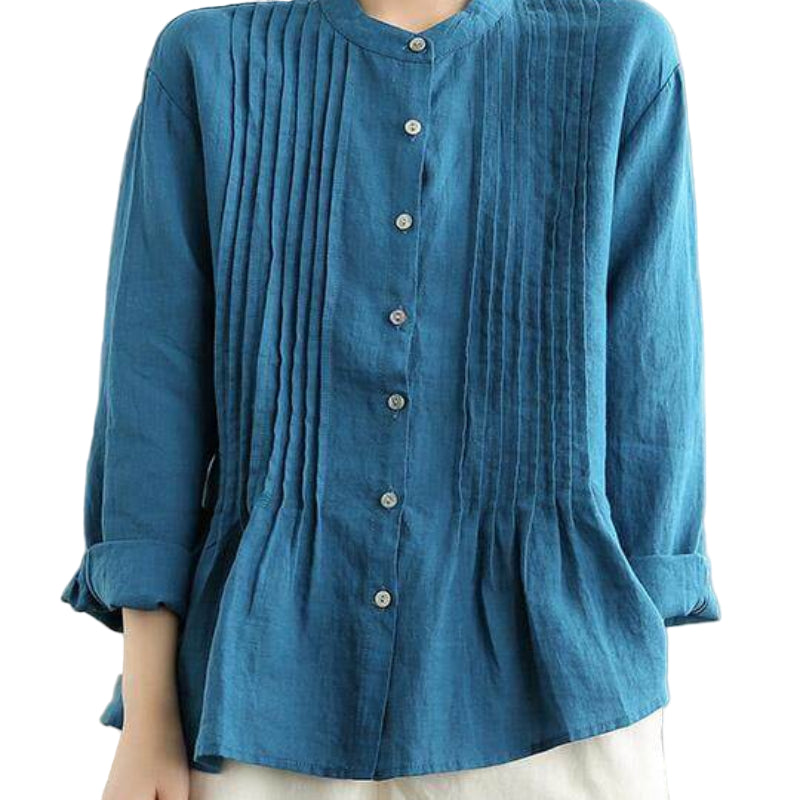 Organic-White-Linen-Shirt-Tunics-Women-Ramie- Blouse-https://daltik.com/