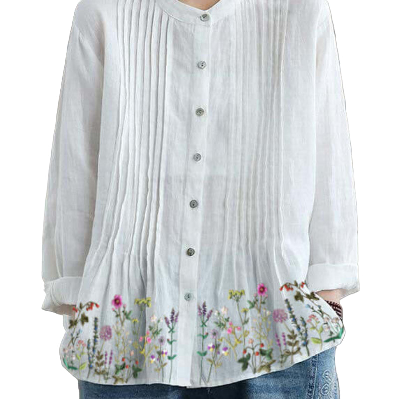 Organic-White-Linen-Shirt-Tunics-Women-Ramie- Blouse-https://daltik.com/
