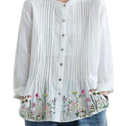Organic-White-Linen-Shirt-Tunics-Women-Ramie- Blouse-https://daltik.com/