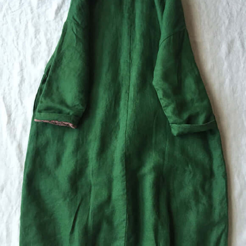 Women-Green-V-Neck-Button-Cotton-Filled-Parka-Long-Coats-Winter1-https://daltik.com/